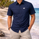 PERFORMANCE BUTTON UP- NAVY BLUE